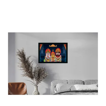 Jagannath Painting with Synthetic Photo Frame (Multicolor) - Image 2