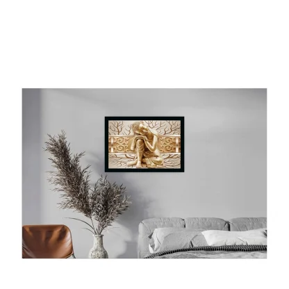 Buddha Painting with Synthetic Photo Frame (Multicolor) - Image 2