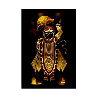 Shrinathji Painting with Synthetic Photo Frame (Multicolor)