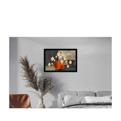 Flower Painting Painting with Synthetic Photo Frame (Multicolor) - Image 2