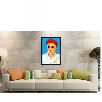 Bal Gangadhar Tilak Painting with Synthetic Photo Frame (Multicolor) - Image 2