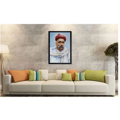 Bal Gangadhar Tilak Painting with Synthetic Photo Frame (Multicolor) - Image 2