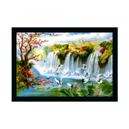 Natural Scenery Painting with Synthetic Photo Frame (Multicolor)