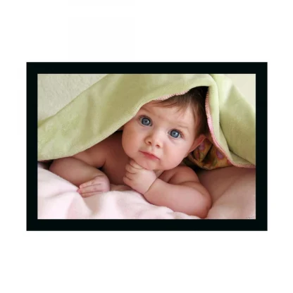 Baby Photo Painting with Synthetic Photo Frame (Multicolor)