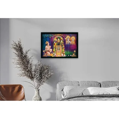 Ayodhya ram lalla Painting with Synthetic Photo Frame (Multicolor) - Image 2