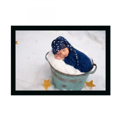 Baby Photo Painting with Synthetic Photo Frame (Multicolor)