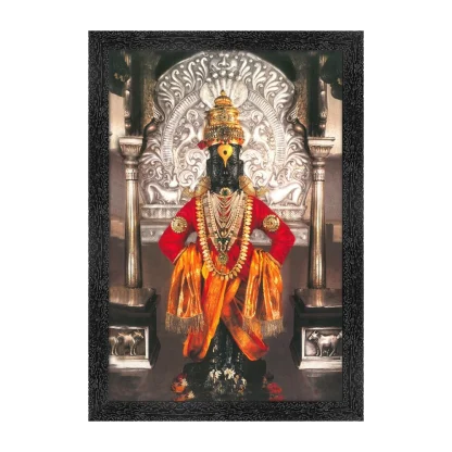 Lord Vitthal Painting with Synthetic Photo Frame (Multicolor)