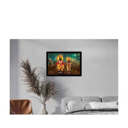 Vitthal Rukmini Painting with Synthetic Photo Frame (Multicolor) - Image 2