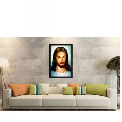 Jesus Christ Painting with Synthetic Photo Frame (Multicolor) - Image 2