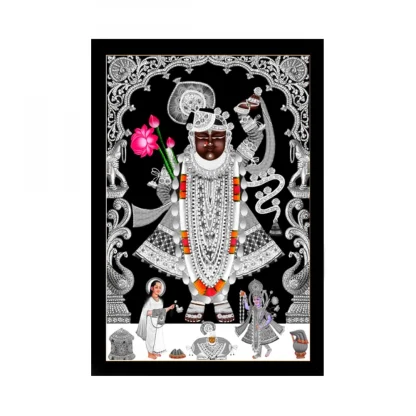 Shrinathji Painting with Synthetic Photo Frame (Multicolor)