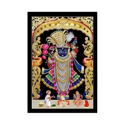 Shrinathji Painting with Synthetic Photo Frame (Multicolor)