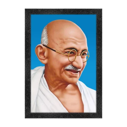 Mahatma Gandhi Ji Painting with Synthetic Photo Frame (Multicolor)