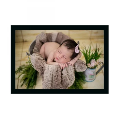 Baby Photo Painting with Synthetic Photo Frame (Multicolor)