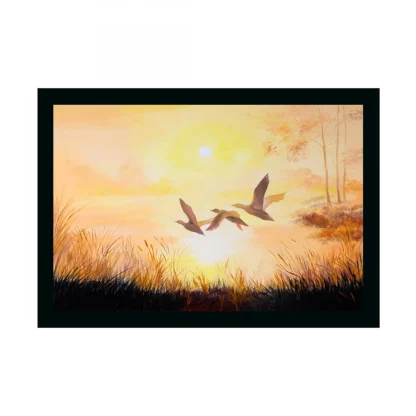 Natural Scenery Painting with Synthetic Photo Frame (Multicolor)