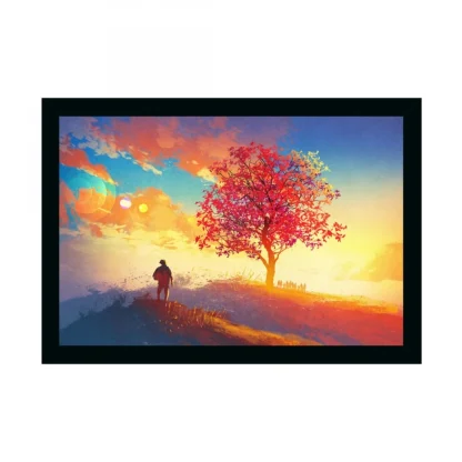 ree Painting Painting with Synthetic Photo Frame (Multicolor)