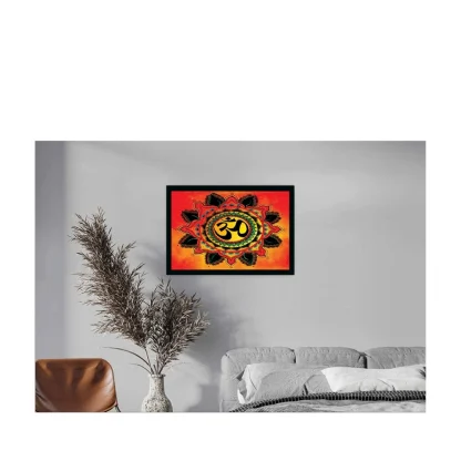 Om Namah Shivay Painting with Synthetic Photo Frame (Multicolor) - Image 2