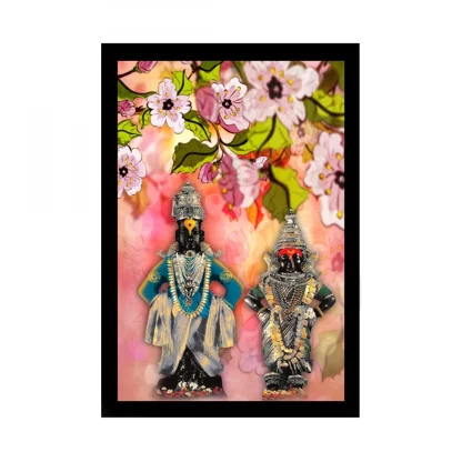 Lord Vitthal Painting with Synthetic Photo Frame (Multicolor)