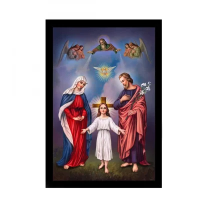 Jesus Christ Painting with Synthetic Photo Frame (Multicolor)