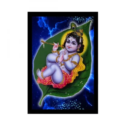 Maa Yashoda Painting with Synthetic Photo Frame (Multicolor)