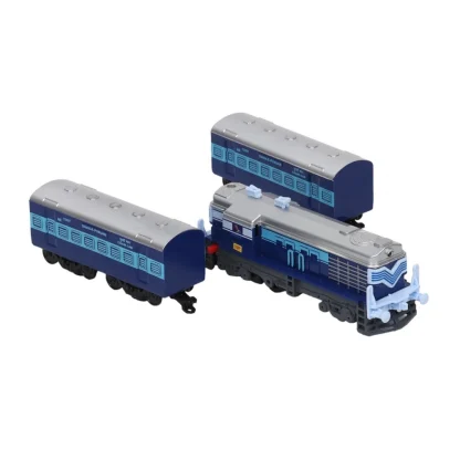 Plastic Passenger Train Set With Tracks For Kids (Blue) - Image 6