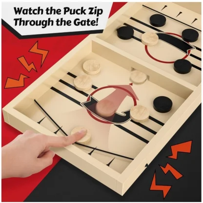 Wood Hockey Table Board Games (Wood Color) - Image 5