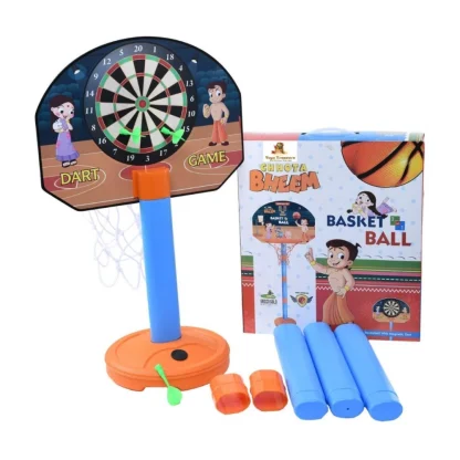 Plastic Basketball For Kids 2 In1 Set With Adjustable Stand (Multicolor) - Image 4