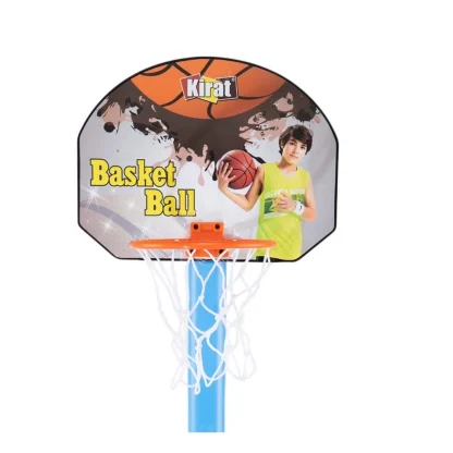 Plastic Basketball For Kids 2 In1 Set With Adjustable Stand (Multicolor) - Image 6