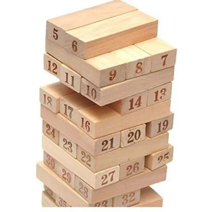 Plastic 48 Pcs 3 Dice Challenging Wooden Blocks Board Games (Wood Color) - Image 6