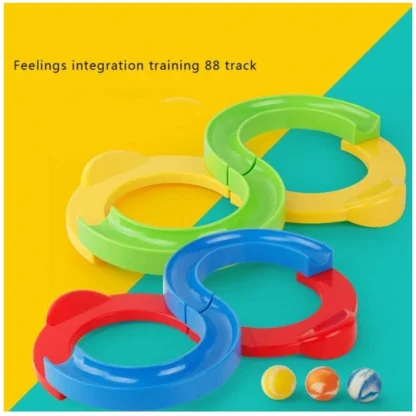 Plastic 8 Shape Infinite Loop Interaction Balancing Track Toy Creative Track With 3 Bouncing Balls For Kids (Multicolor) - Image 2