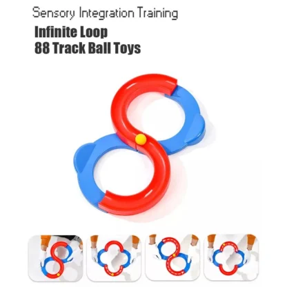 Plastic 8 Shape Infinite Loop Interaction Balancing Track Toy Creative Track With 3 Bouncing Balls For Kids (Multicolor) - Image 4