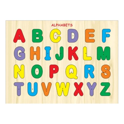 Wooden Educational Learning English Alphabet Puzzle Board (Wood Color) - Image 6