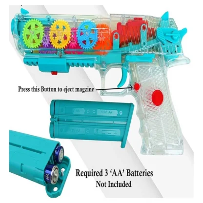 Plastic Laser And Flashing 3D Light With Transparent Musical Gun For Kids (Multicolor) - Image 5