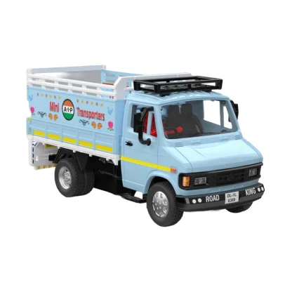 Plastic Pull Back Action 407 Mini Transporter Truck With Openable Tail Gate Toy For Kids  (Assorted) - Image 3