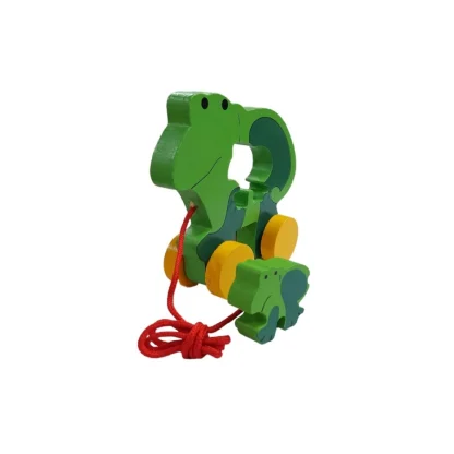 Wooden Pull Along Toy For Babies  Toddlers Frog (Multicolor) - Image 4