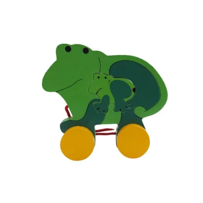 Wooden Pull Along Toy For Babies  Toddlers Frog (Multicolor) - Image 5