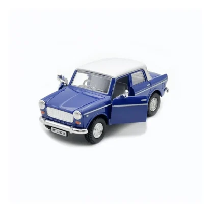 Plastic Old Model Fiat Openable Doors Pull Back Action Collectible Car For Kids (Blue) - Image 6