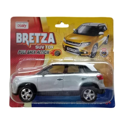 Plastic Bretza Suv Pull Back Action Car (Silver) - Image 4