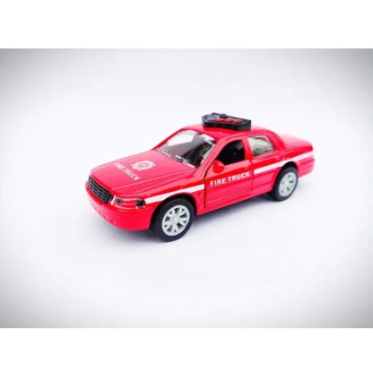 Plastic Diecast Metal Pullback Police Car (Red)