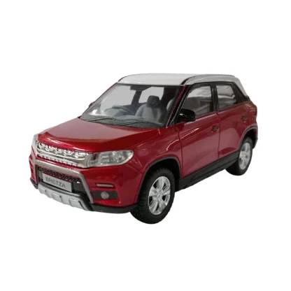 Plastic Brezza Red  White Suv Car For Kids (Red)