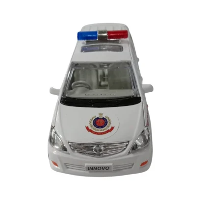 Plastic Innova Crysta Pull Back Police Car For Kids  (White) - Image 2