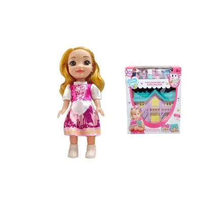 Plastic Doll And Doll House Toys Set For Kids  (Multicolor)