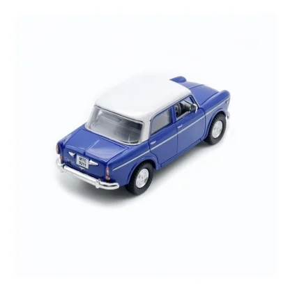 Plastic Old Model Fiat Openable Doors Pull Back Action Collectible Car For Kids (Blue) - Image 3