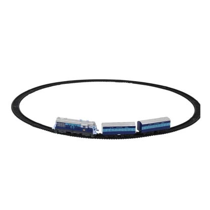 Plastic Passenger Train Set With Tracks For Kids (Blue) - Image 3