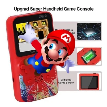 Plastic Video Game For Kids Console 500 In1 Classic Games (Red) - Image 4