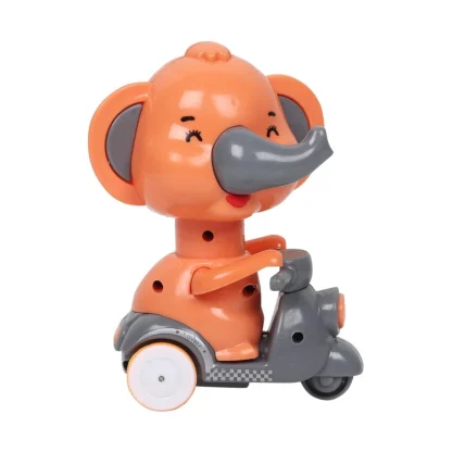 Plastic Elephant Push And Go Friction Toy For Kids (Orange) - Image 3