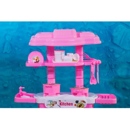 Plastic Kitchen Set For Girl And Boys 32 Pieces Little Chef Cooking Pretend Play Set Toy (Pink) - Image 3