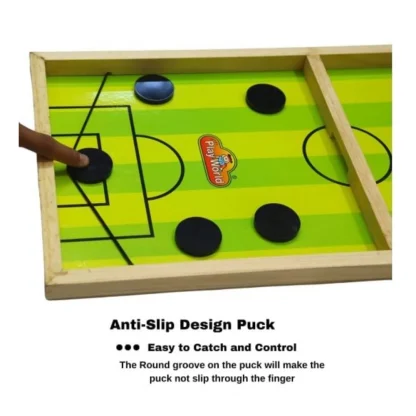 Wood Carrom String Hockey Ludo Snake And Ladder 3 In 1 Board Game (Multicolor) - Image 3