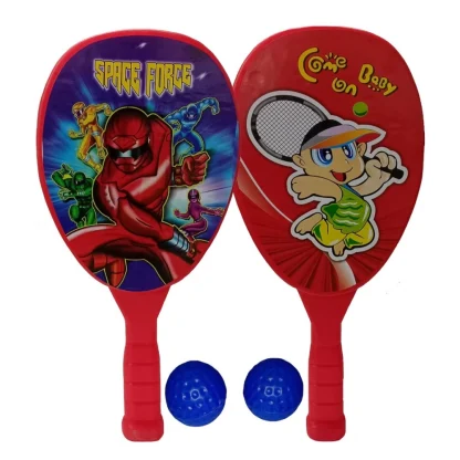 Plastic Racket Set For Kids Indoor Outdoor Table Tennis (Red)