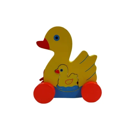 Wooden Toddlers Duck Pull Toy For Babies (Multicolor) - Image 2