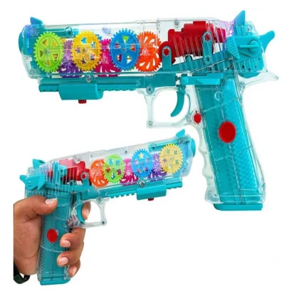 Plastic Laser And Flashing 3D Light With Transparent Musical Gun For Kids (Multicolor) - Image 4